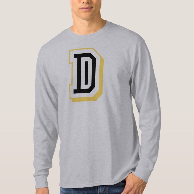 Svart- och gultbrev D Tee Shirt (Framsida)