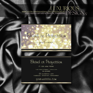 Svart och gyllene Guld Lila Glitter Stars Black oc Visitkort
