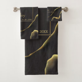 Svart och gyllene 💡 Modern Abstrakt Inky Oil