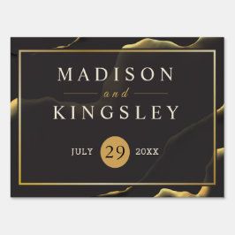 Svart och gyllene 💡 Modern Abstrakt Inky Oil