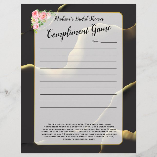 Svart och gyllene 💡 Modern Abstrakt Inky Oil (Framsida)