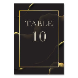 Svart och gyllene 💡 Modern Abstrakt Inky Oil Bordsnummer