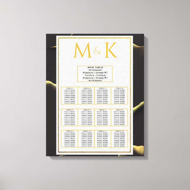 Svart och gyllene 💡 Modern Abstrakt Inky Oil Canvastryck (Framsida)