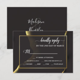 Svart och gyllene 💡 Modern Abstrakt Inky Oil OSA Kort