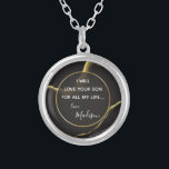 Svart och gyllene 💡 Modern Abstrakt Inky Oil Silverpläterat Halsband<br><div class="desc">Svart och Golden 💡 Modern Abstrakt Inky Oil - Elegant och Luxurious ✨ 💍 fira din speciella dag med sofistikering! Vår enastående svarta och guld abstrakt bröllop-svit har en lyxig utformning och skapar den minimalistisk men ändå elegant. Den djärva svarta bakgrunden med skuggande accents från guld exuderar tidlös elegans, perfekt...</div>