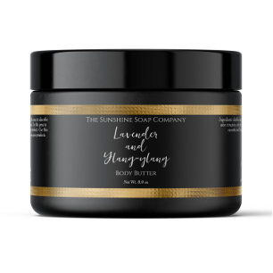 Svart och Hammered Gold Foil Body Butter Burk-etik Vattenflaska Etikett