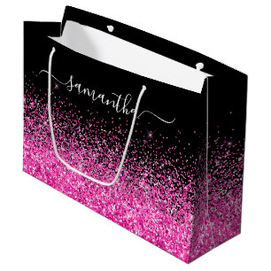 Svart och het rosa glitter elegant namn