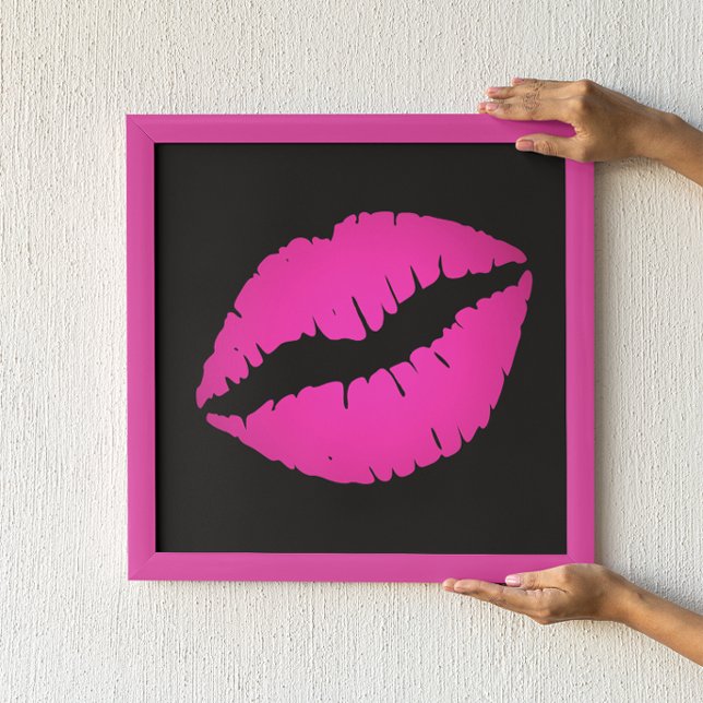 Svart och het rosa ombré läppstift Kyss Poster (Skapare uppladdad)