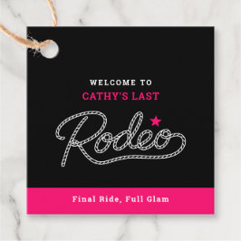 Svart och het rosa sista Rodeo möhippafest Gåvor Etiketter