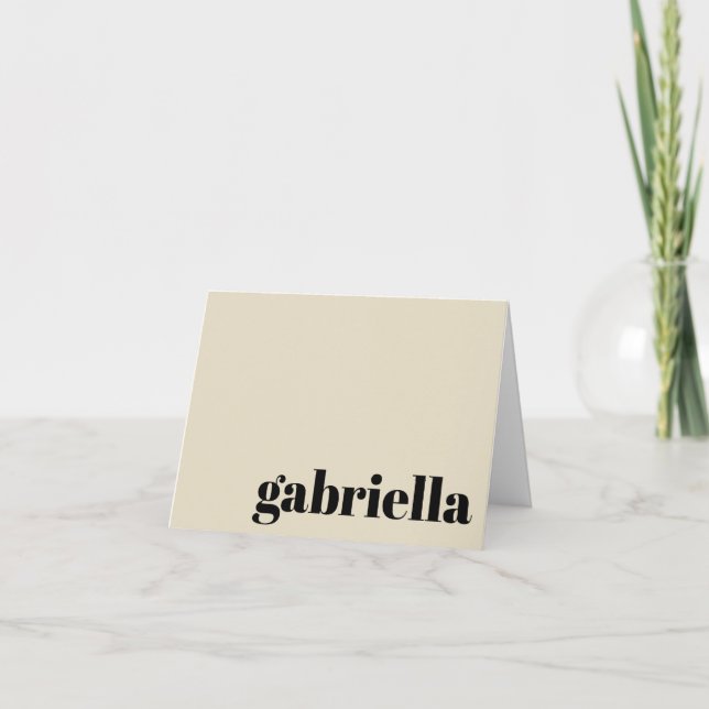 Svart och ige fet typografi Monogrammed Namn Anteckningskort (Framsida)