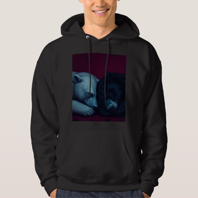 Svart och isbjörn hoodie (Framsida)