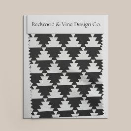 Svart och ivoriansk modern aztec Geometric Mönster Tyg