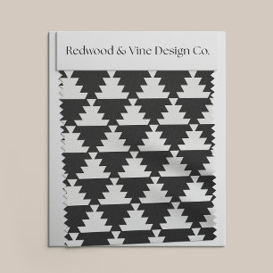 Svart och ivoriansk modern aztec Geometric Mönster Tyg