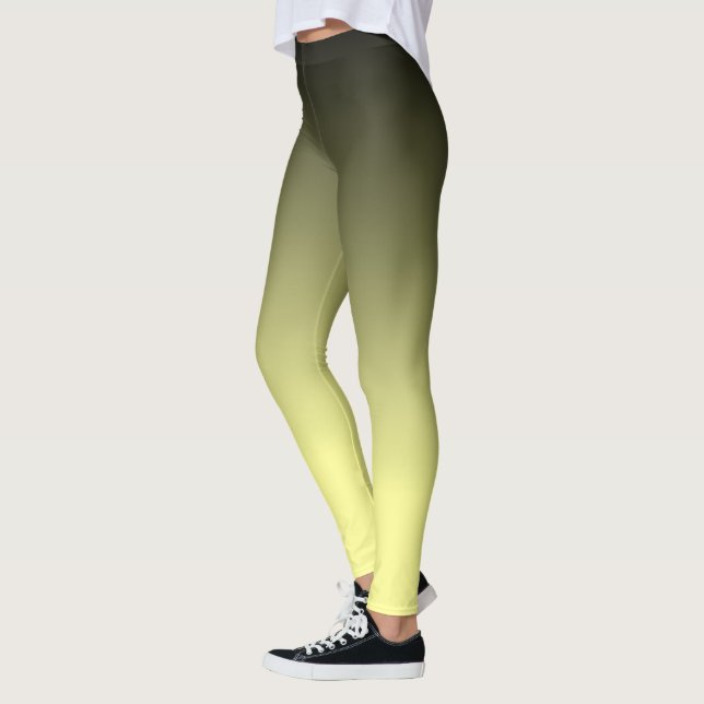 Svart och kanariegul ombré-mönster leggings (Vänster)