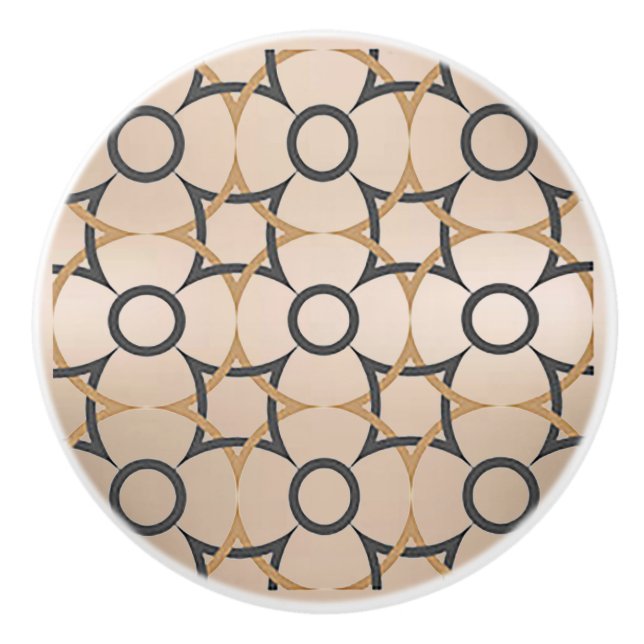Svart och Khaki Diamond Shape Ceramic Knob/Drag Knopp (Framsidan)
