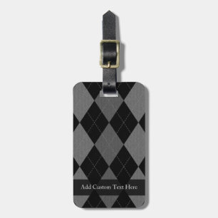 Svart och kol-Grått Argyle Bagagebricka