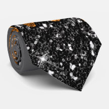 Svart och koppar Glitter Necktie