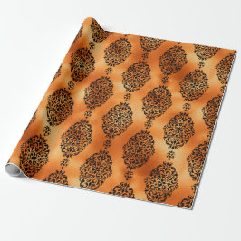 Svart och koppar Halloween Vintage Damask-mönster Presentpapper