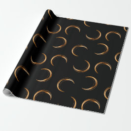 Svart och koppar Halloween Vintage månmönster Presentpapper