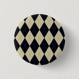 Svart och kräm- Argyle knäppas Knapp
