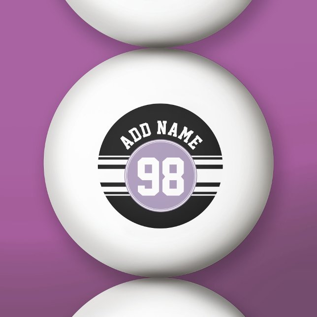 Svart och lavender Sports Jersey-nummer Pingisboll (Custom Ping Pong Balls)