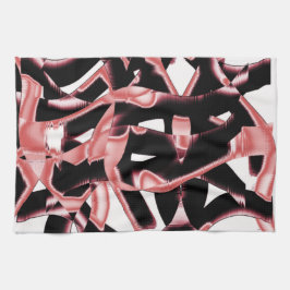 Svart- och laxskrapor, förstörda band på vitt kökshandduk