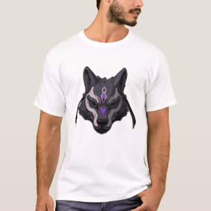 Svart och Lila Animals Varg Mask T Shirt
