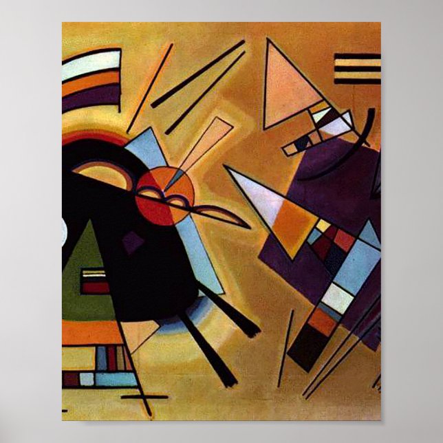 Svart och lila av Vassily Kandinsky Poster (Framsidan)
