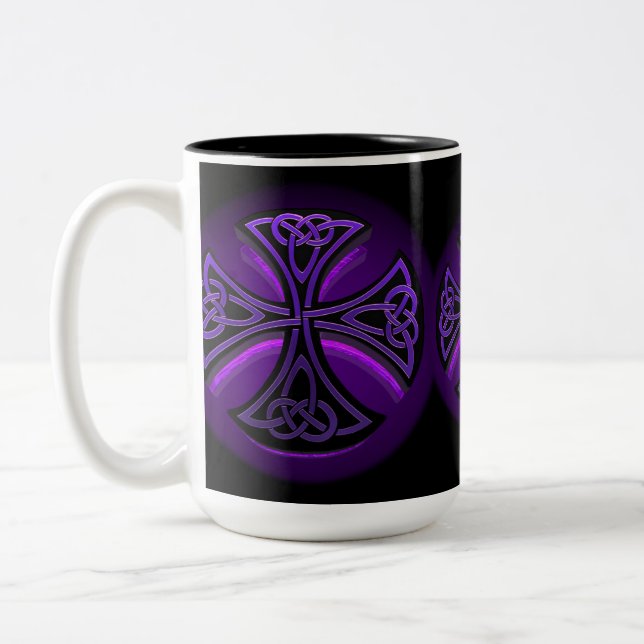 Svart och Lila Celtic Kor Coffee Mugg (Vänster)