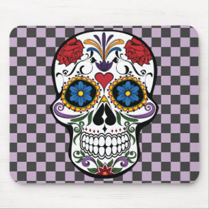 Svart och Lila Checker-Day of the dead Musmatta