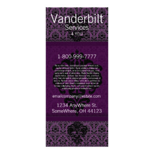Svart- och Lila Damask-rackkort Reklamkort