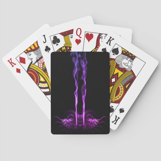 Svart och Lila Dragon Smoke Casinokort (Baksidan)