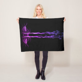Svart och Lila Dragon Smoke Fleecefilt
