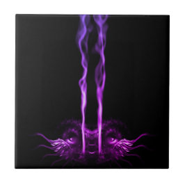 Svart och Lila Dragon Smoke Kakelplatta