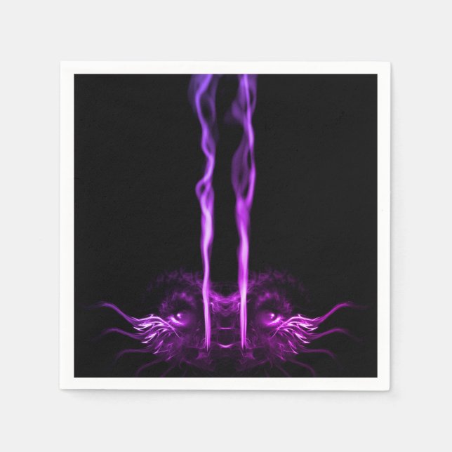 Svart och Lila Dragon Smoke Pappersservett (Framsidan)