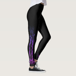 Svart och lila drakrök leggings
