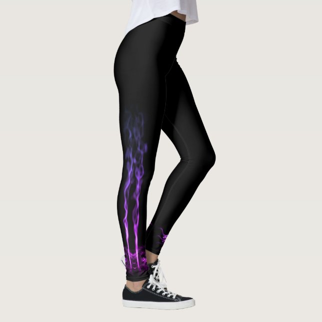 Svart och lila drakrök leggings (Höger)