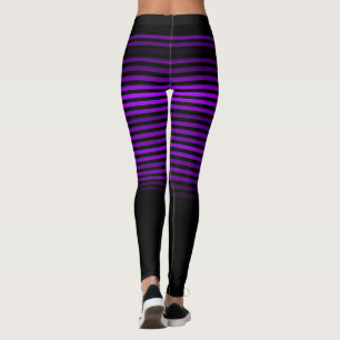 Svart och lila eller Anpassningsbar Färg stripe Leggings