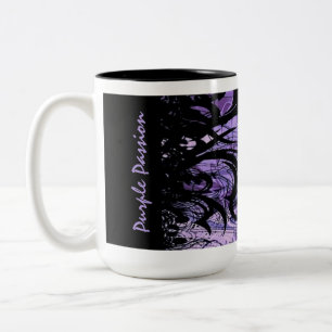 Svart och Lila Goth Mönster Coffee Mugg