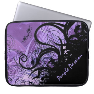 Svart och Lila Goth Mönster Laptop sleeve