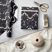 Svart och Lila gotiic Mönster #2 Wrapping Papper
