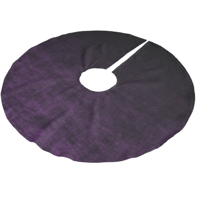 Svart och Lila Grunge Ombre-struktur Julgransmatta Borstad Polyester (Vinklad)