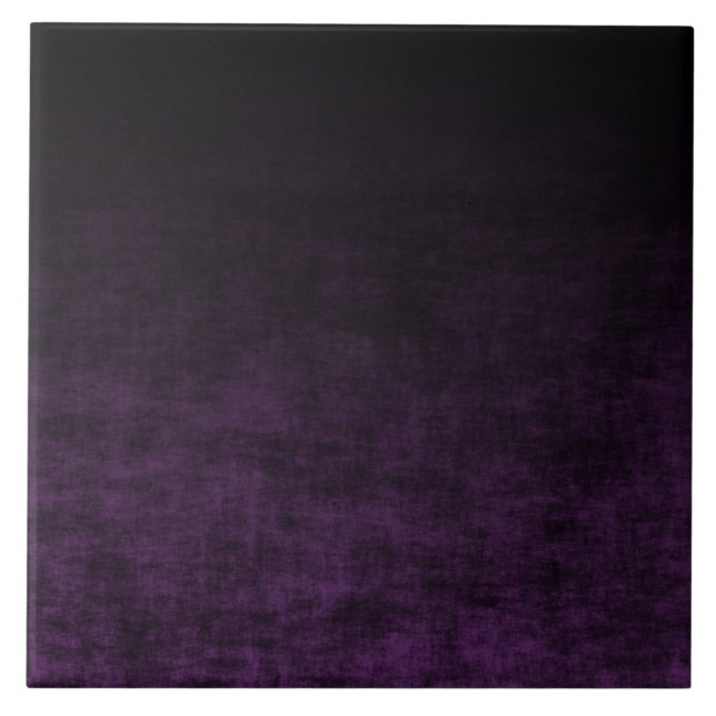 Svart och Lila Grunge Ombre-struktur Kakelplatta (Framsidan)
