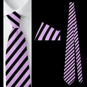 Svart och Lila, kantad Abstrakt Mönster Neck Tie Slips