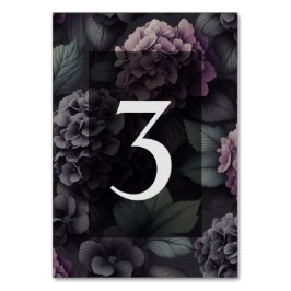 Svart och Lila Moody Blommigt Bordsnummer