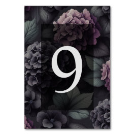 Svart och Lila Moody Blommigt Bordsnummer