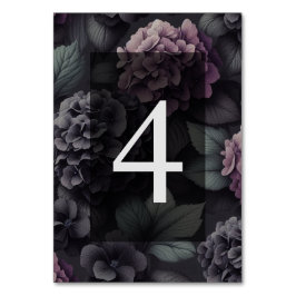 Svart och Lila Moody Blommigt Bordsnummer