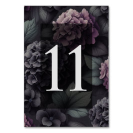 Svart och Lila Moody Blommigt Bordsnummer