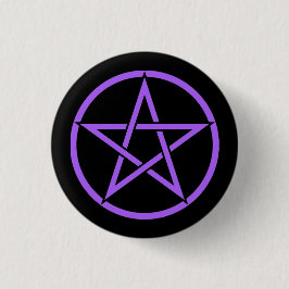Svart och Lila Pentacle Pentagram Button Badge Knapp