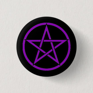 Svart och Lila Pentacle Pentagram Button Badge Knapp